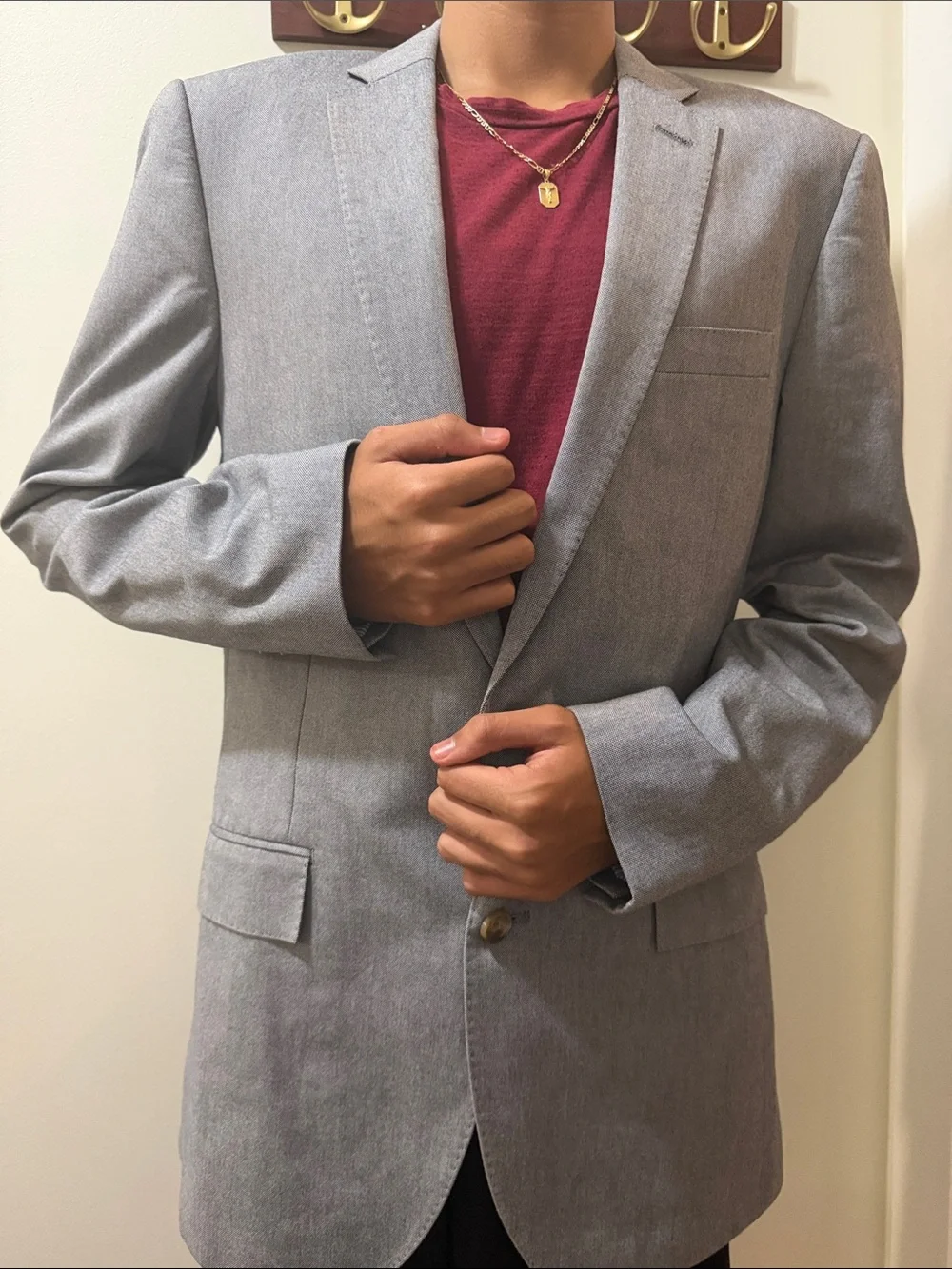 Men’s J. Crew Heather Gray Two-Button Sport Coat Size 40L